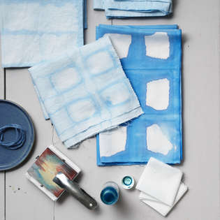 Farg stoff med japansk shibori-teknikk