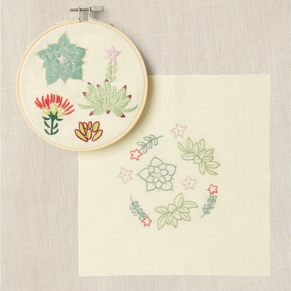 DMC Mindful Making Serene Bladeren Cross Stitch Duo Kit, Diverse, One Size