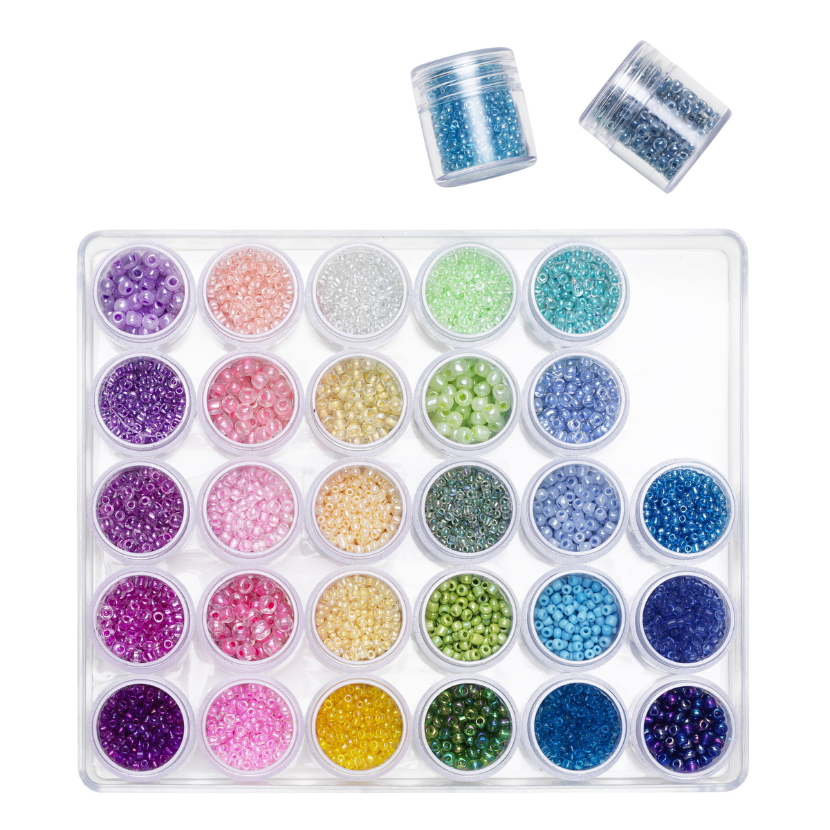 akse knude hvile Seed bead minibøtter 30-pak – et vildt mix af farvestrålende  rocaillesperler i forskellige størrelser