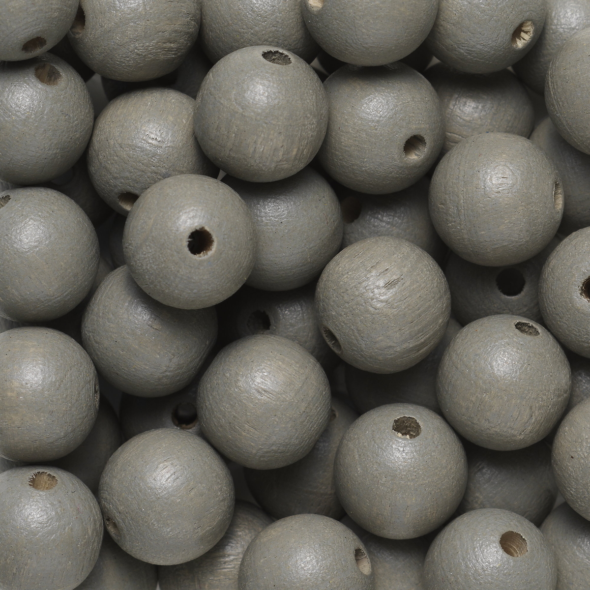 Wooden Craft Beads - Grey
