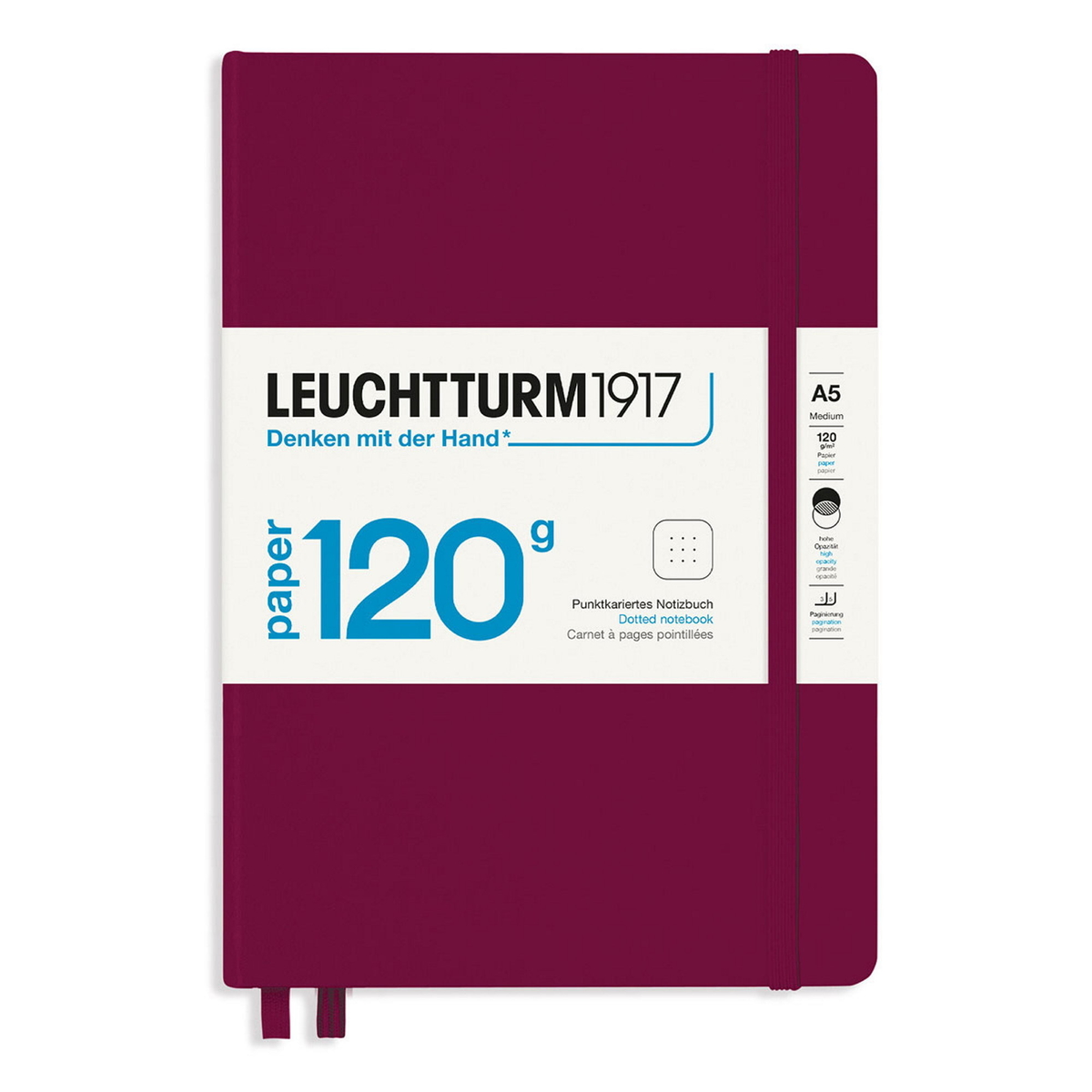 Leuchtturm Notebook A5 Dotted 120g Port Red Hardcover