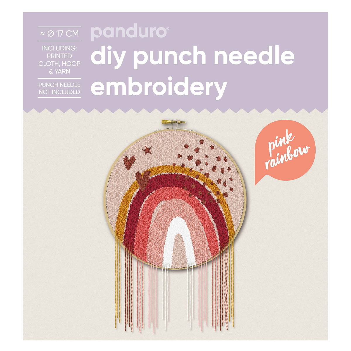 DIYkit punch needle rosa regnbåge