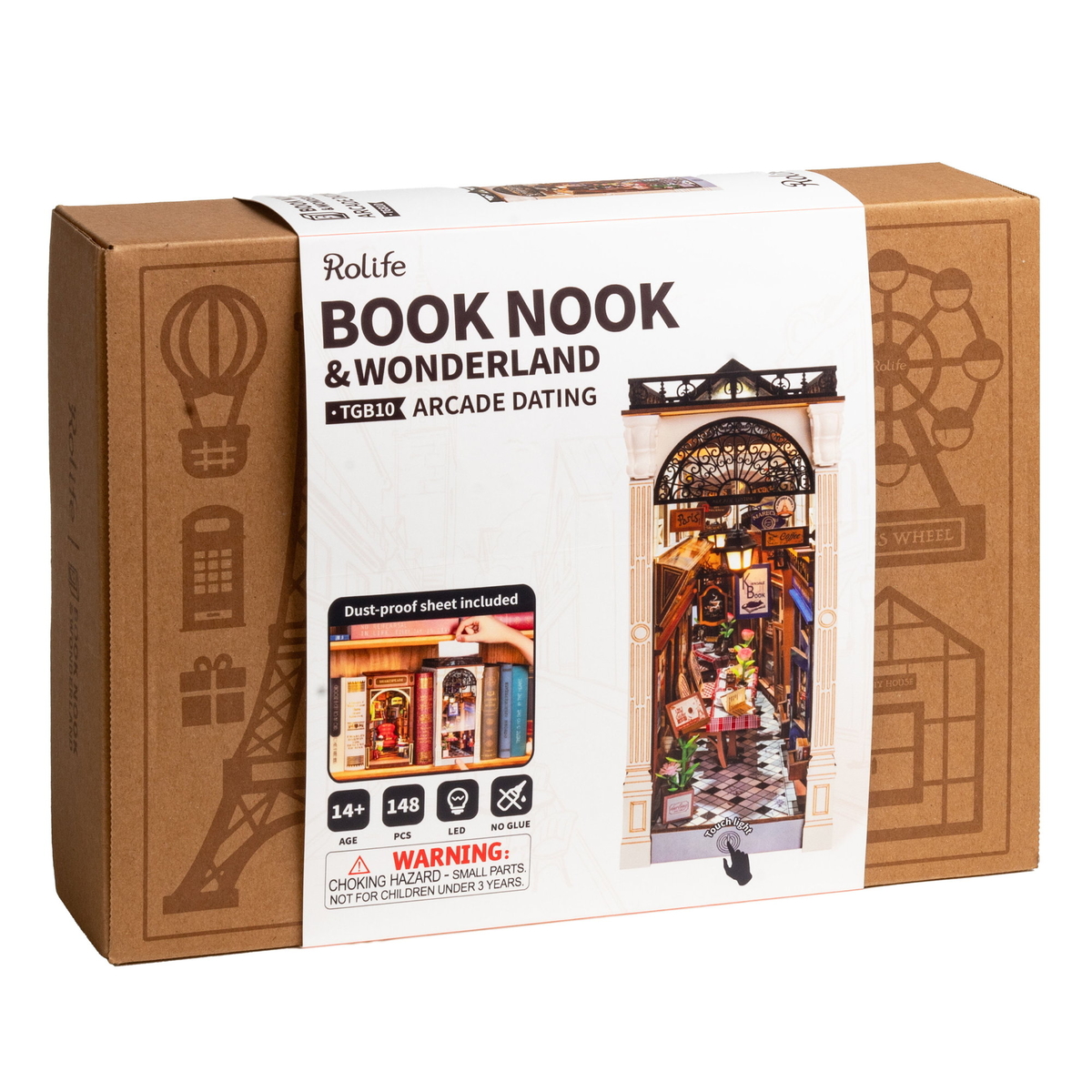 Rolife DIY Bookend Arcade Dating miniatyr diorama – TGB10, 106×195×255 ...