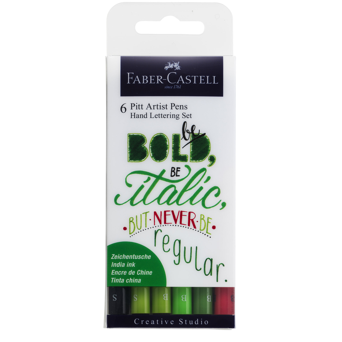 Faber-Castell Pitt Artist Pen Calligraphy, Subtle Tones 6 Count Set