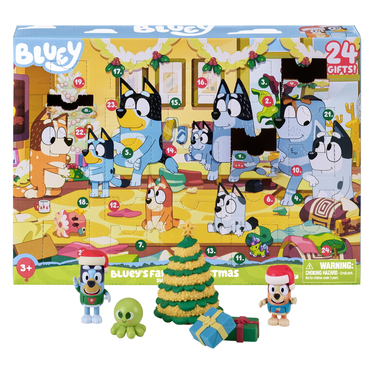 Bluey Adventskalender julstämning med Bluey och Bingo Panduro