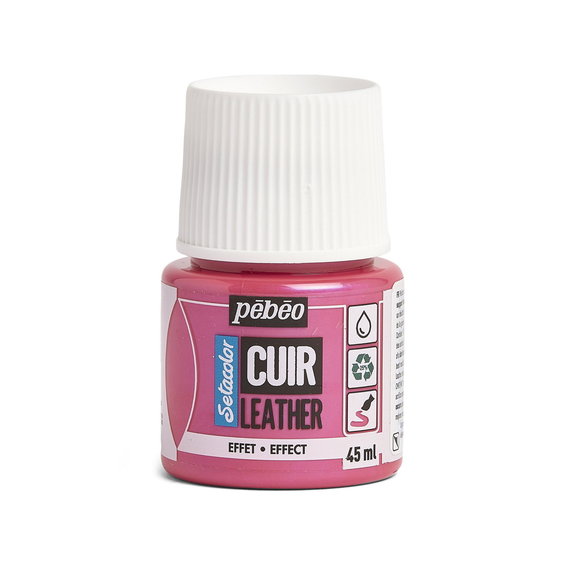 Pebeo Cuir Leather Duochrome 45 ml læderfarve, farver også PU-læder – rosa & blå