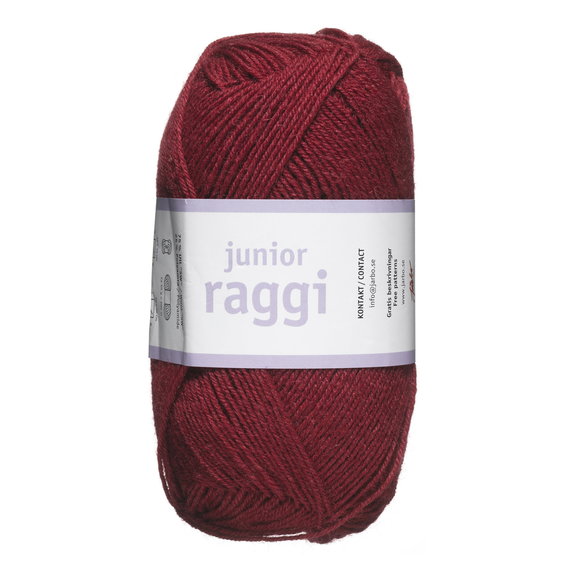 Garn Järbo Junior Raggi 50 g mørkerød 68407 Bordeaux red