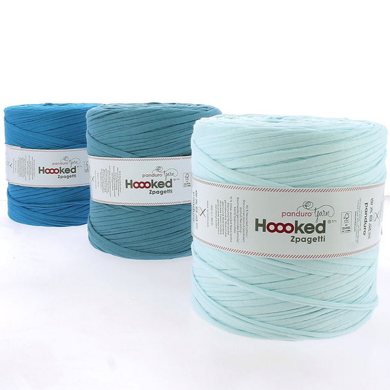 Hoooked Zpagetti Medium trikågarn 900 g turkos – Turqoise/Aqua shades ZP005-21