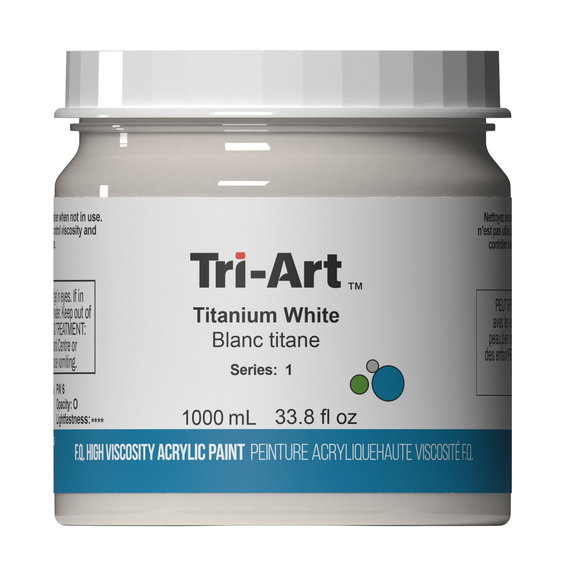 Tri-Art High Viscosity akrylfärg 1000 ml Titanium White