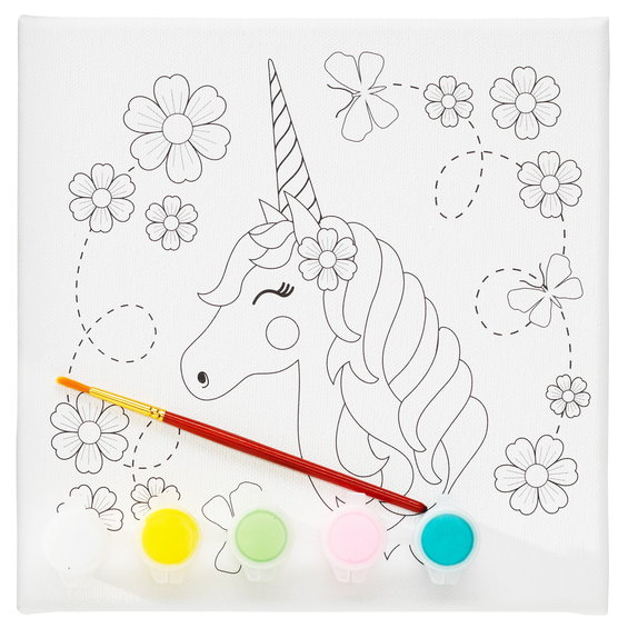 Colouring Canvas Kit Unicorn – komplett målarkit för att måla en vacker ...