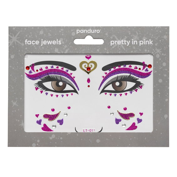 Face Jewels Pretty In Pink – stickers & ansiktssmycke för utklädnad och maskerad