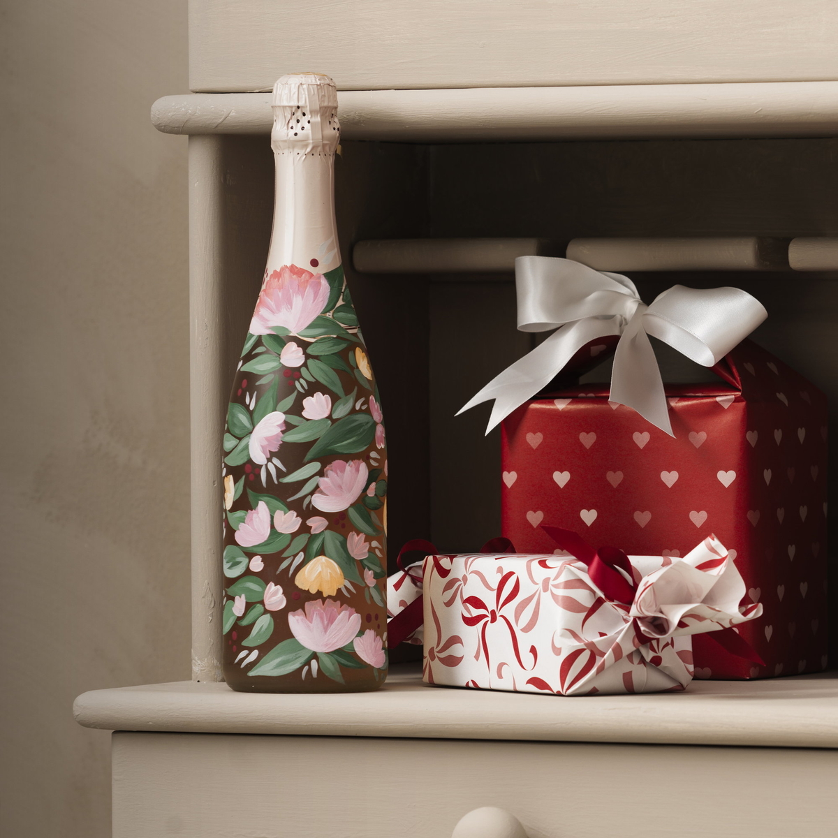 Måla en flaska som gå bort-present