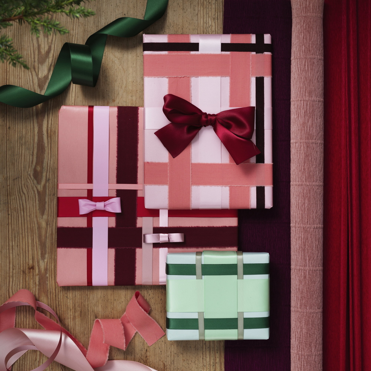 Dekorera paket med olika band