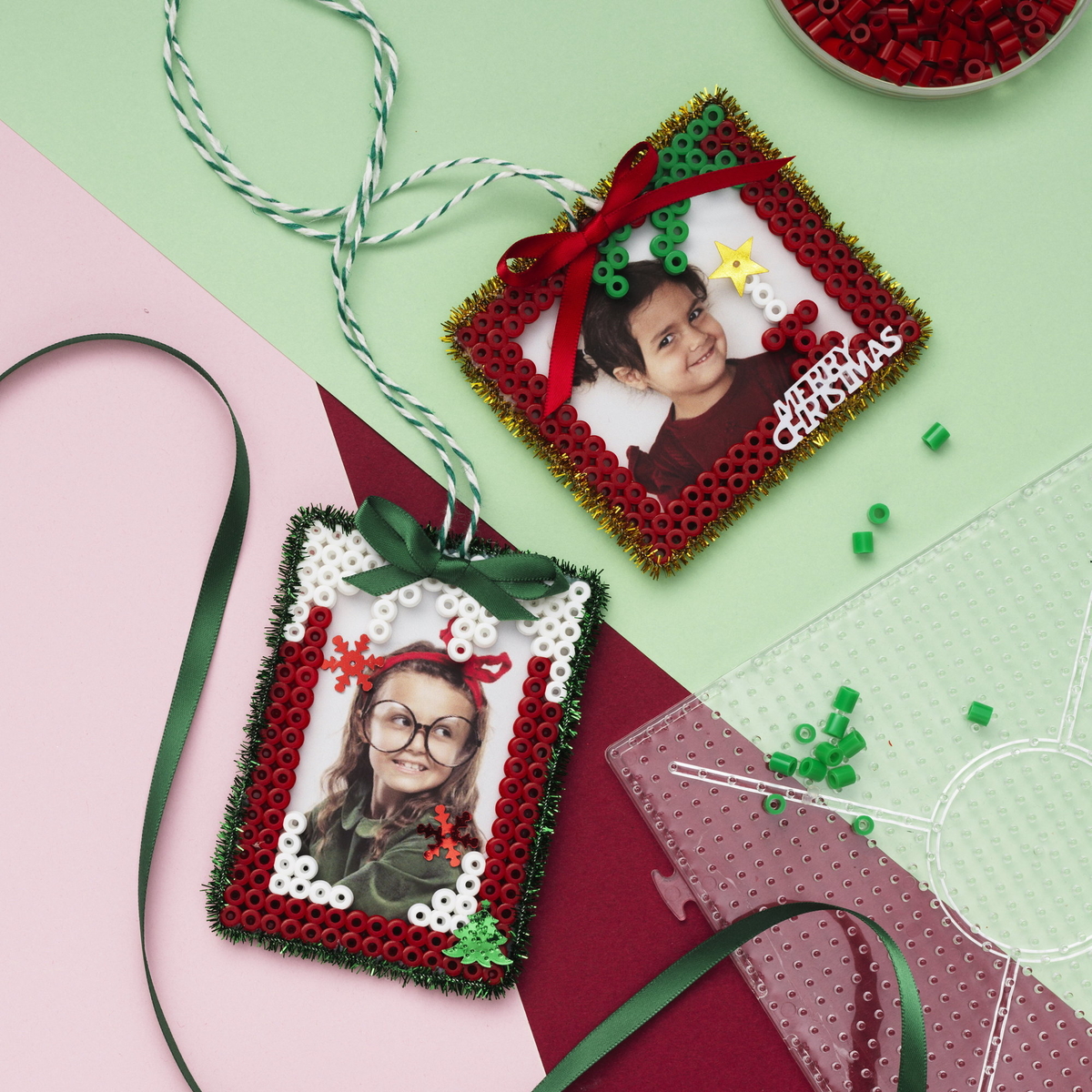 Pärla juliga fotodekorationer