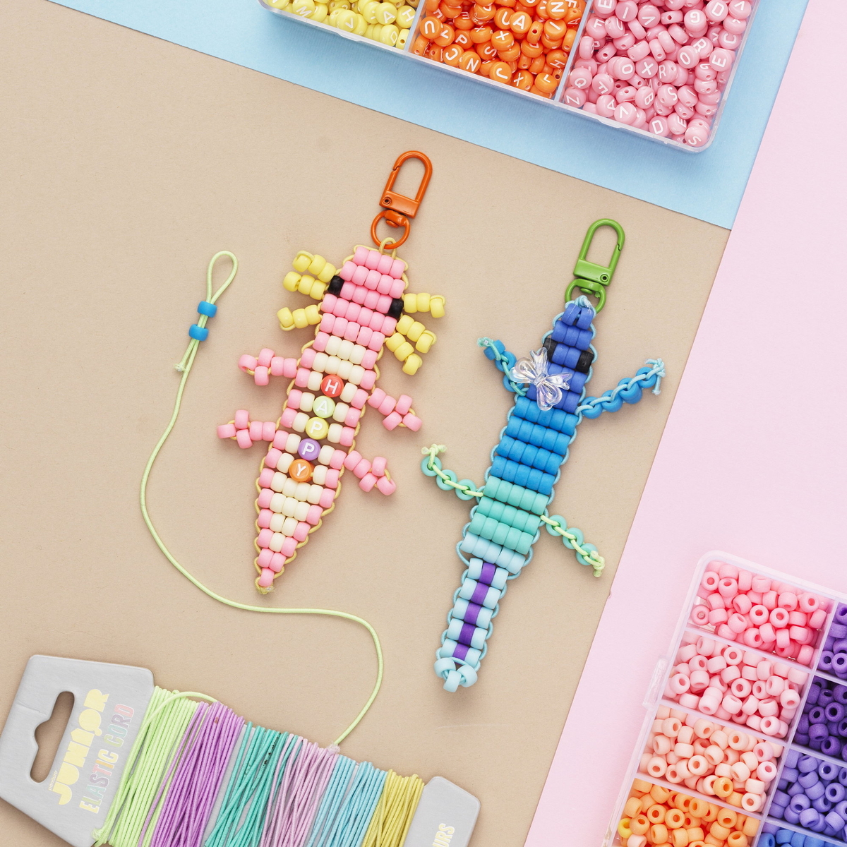 Gör nyckelringar av Pony Beads
