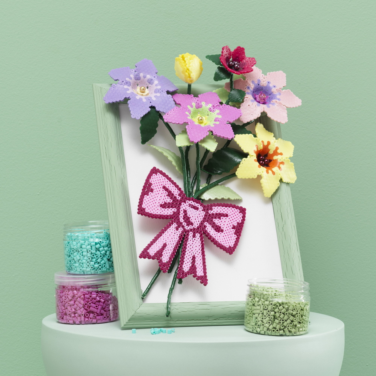 Pärla en 3D-tavla med blommor