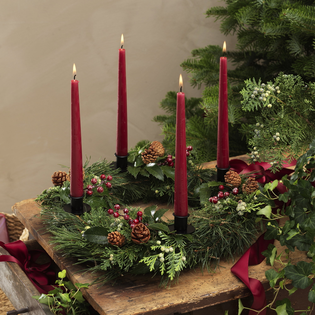 Gör en klassisk adventskrans