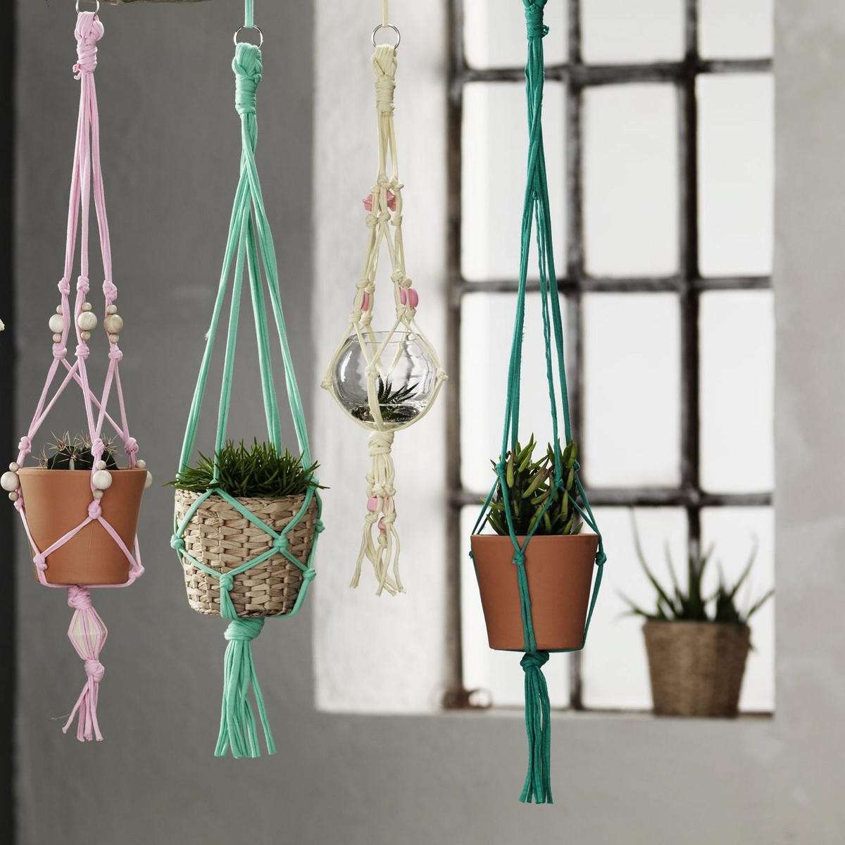 Trendy hanging pots