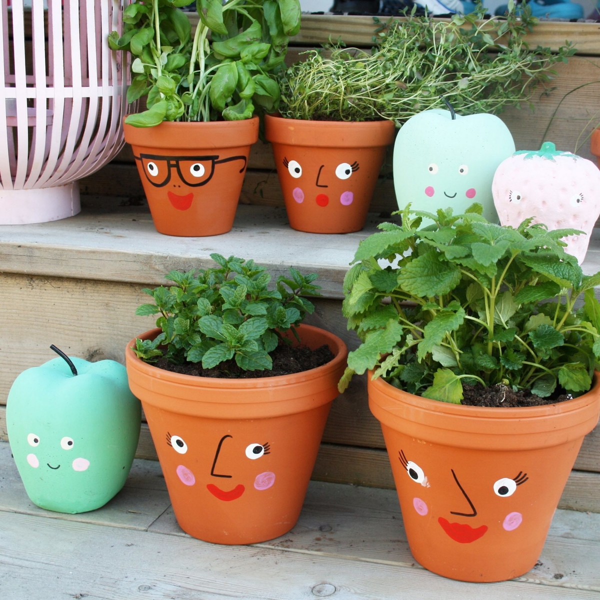 Joyful planter pots