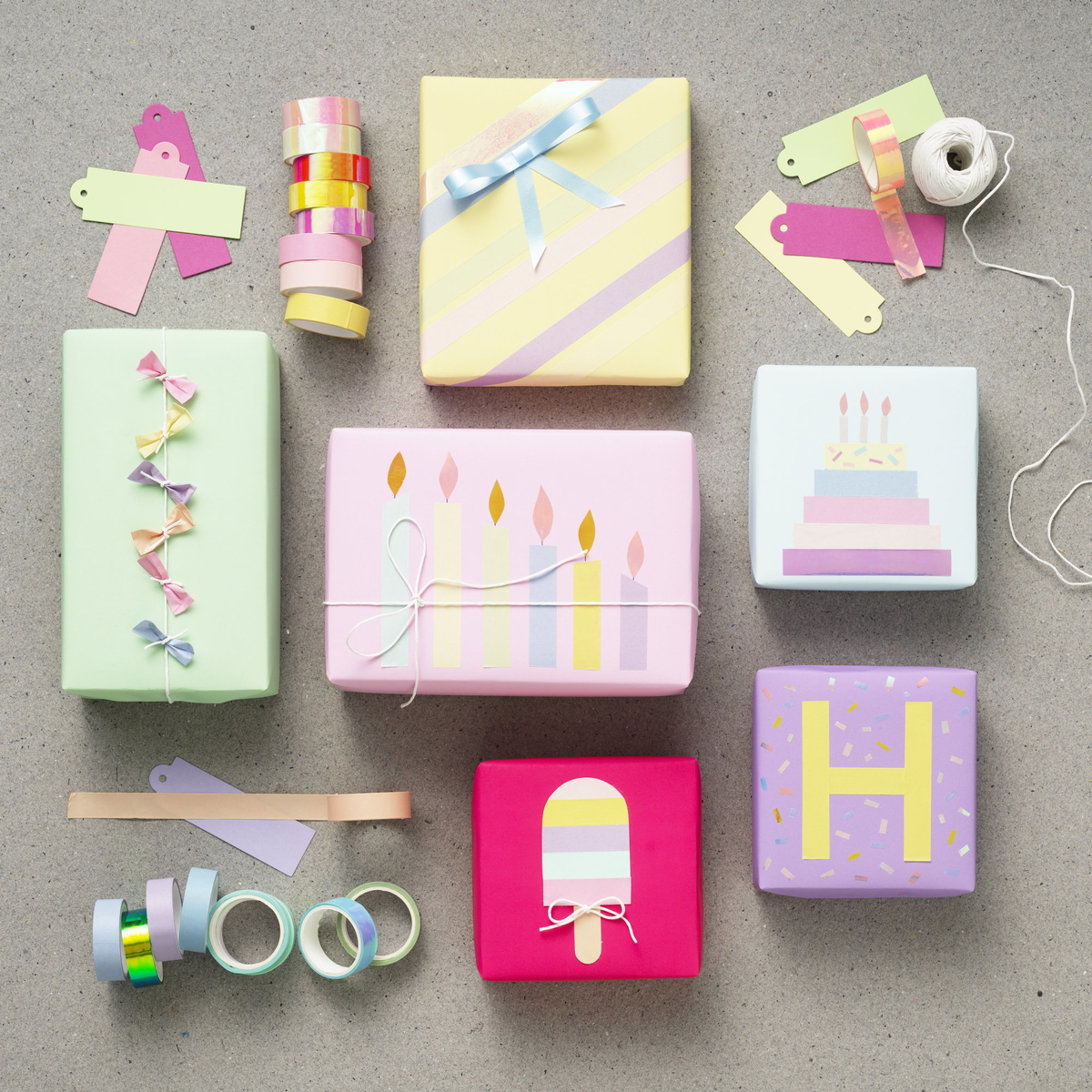Decorate gifts with tape