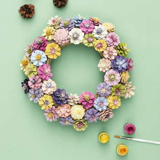Make a pinecone wreath
